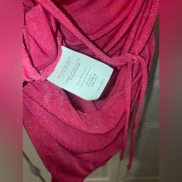 Lush Pink Velvet Bodysuit - Picture 5 of 7